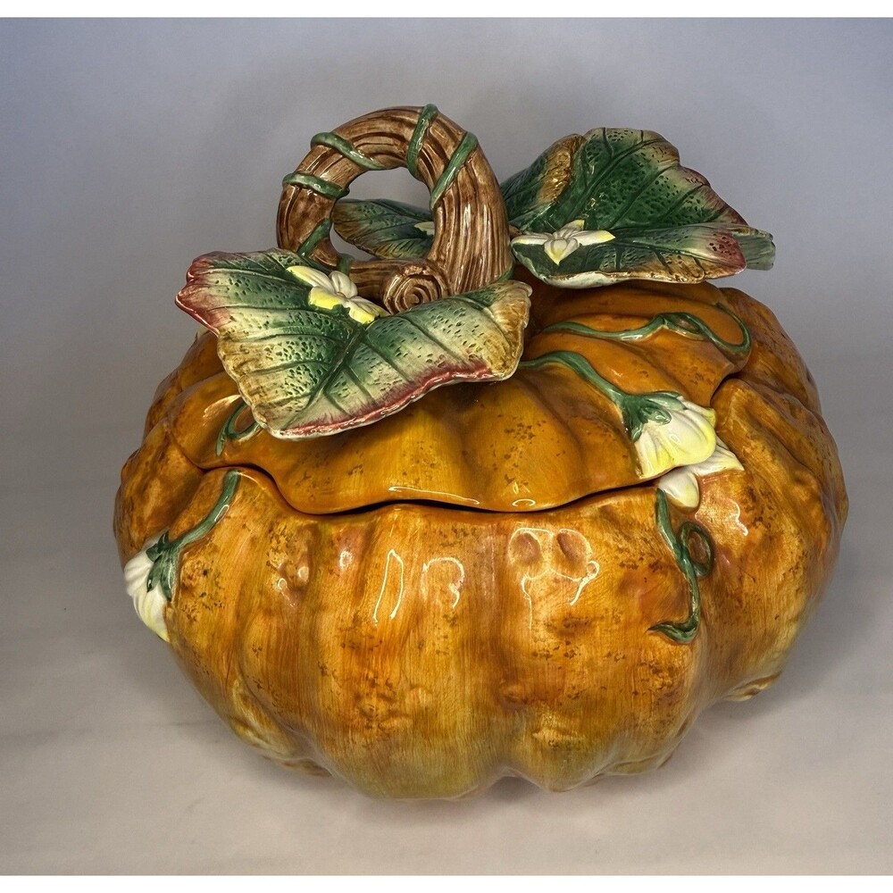 VTG Fitz & Floyd Gardening Gourmet Covered Vegetable Bowl w/ Lid